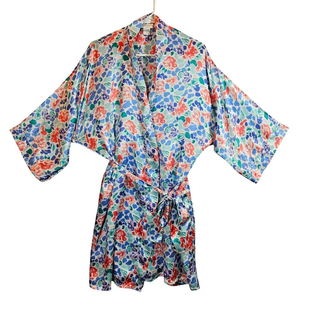 Nordstrom Lingerie Floral Robe Belt Womens 18 floral multicolor tie pocket satin